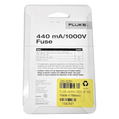 FLUKE FUSE943121 Fuse 943121 440mA 1000V