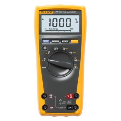 FLUKE 177 True-RMS Digital Multimeter, AC/DC Voltage 1000V, DC Millivolts 600mV, AC/DC Current 10A, Backlight Display