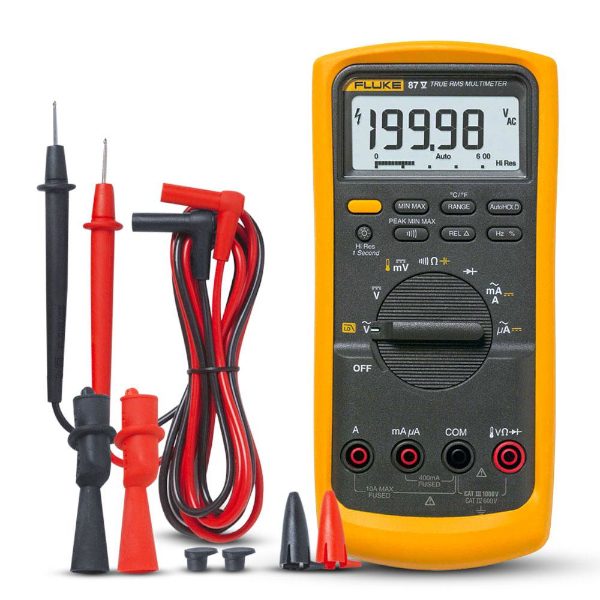 FLUKE 87-5 Industrial True-RMS Multimeter with Temperature AC/DC 1,000V Max, AC/DC Current 10A Max