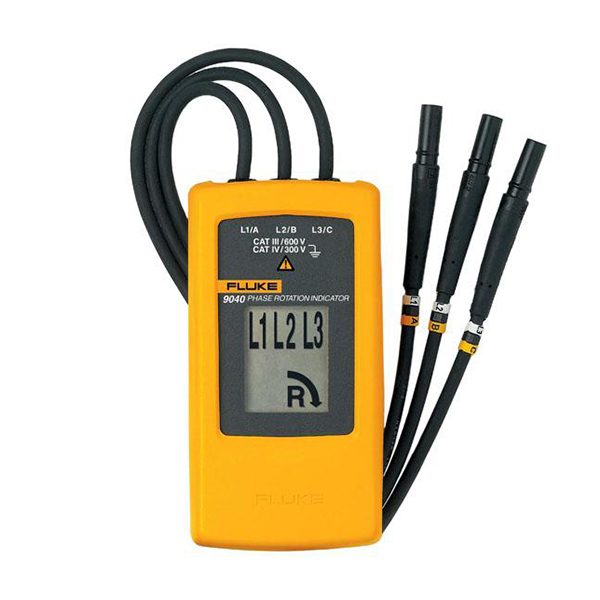 FLUKE 9040 Phase Rotation Indicators, Provide Clear Indication of 3 Phase via LCD Display and Phase Rotation Direction to Determine Correct