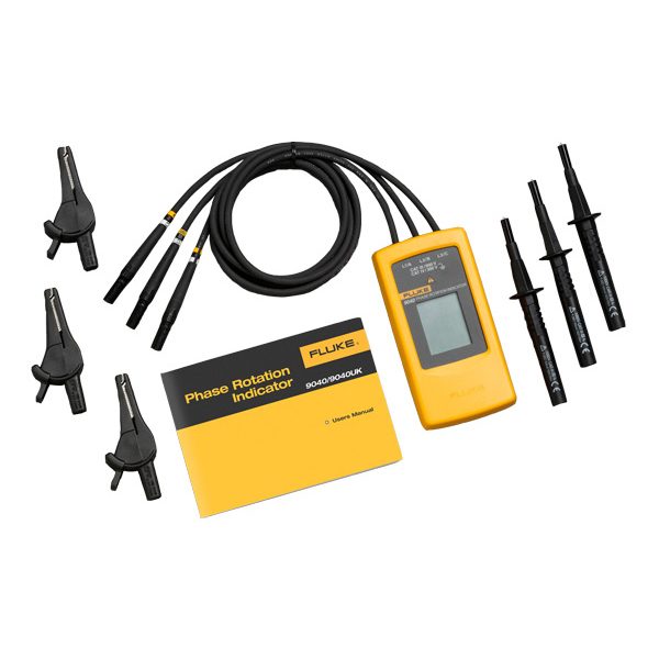 FLUKE 9040 Phase Rotation Indicators, Provide Clear Indication of 3 Phase via LCD Display and Phase Rotation Direction to Determine Correct 