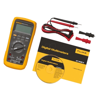 FLUKE 27-2 Rugged Digital Multimeter, AC/DC Voltage 1000V, AC/DC Current 10A, Display Counts 6000, (Average-Responding Multimeter)