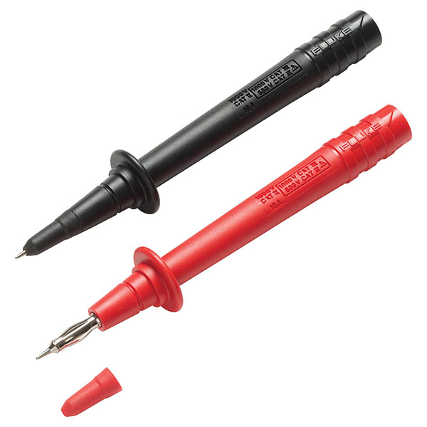 FLUKE TP74 Lantern Tip Test Probes Set, Red and Black Tip, Tips include banana-style spring contacts with nickel-plated brass ends
