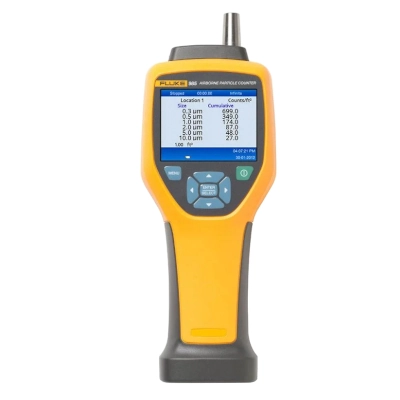 FLUKE 985 Airborne Particle Counter, Six Size Channels 0.3um to 10um, 10000 Record Storage, Configurable Alarm/ Display/Sample Methods, USB/