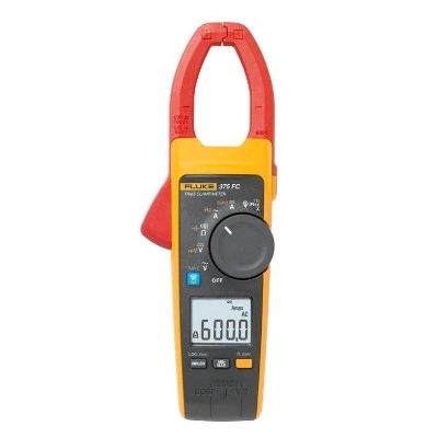 FLUKE 375FC True-RMS Wireless AC/DC Clamp Meter, Measures AC/DC 1000V/600A, Resistance to 60kΩ, 500mV DC Frequency to 500Hz, Fluke Connect C
