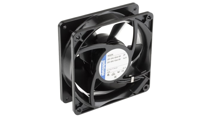 ebm-papst 4000 N Series Axial Fan, 230 V ac, AC Operation, 160m³/h, 19W, 83mA Max, IP20, 119 x 119 x 38mm – Model: 4650N