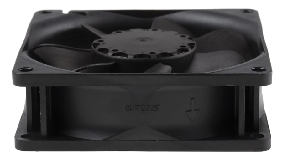 ebm-papst 8400 N Series Axial Fan, 12 V dc, DC Operation, 69m³/h, 2W, 170mA Max, 80 x 80 x 25mm – Model: 8412N