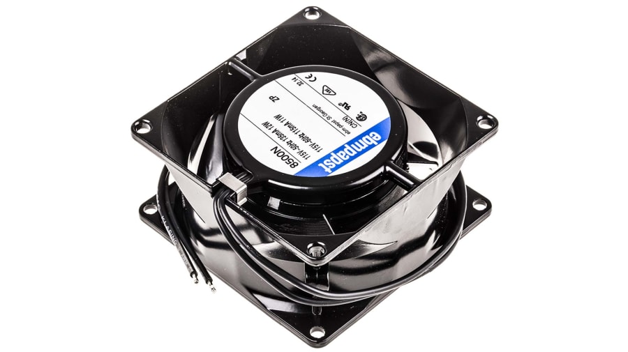 ebm-papst 8000 N Series Axial Fan, 115 V ac, AC Operation, 61m³/h, 11W, 96mA Max, 80 x 80 x 38mm – Model: 8500N