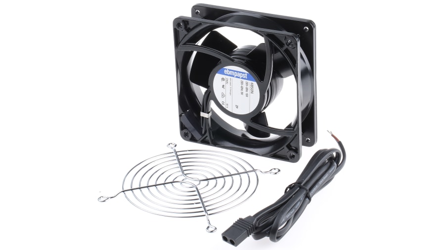 ebm-papst 4000 N Series Axial Fan Kit, 24 V ac, AC Operation, 93cfm, 18W, 119 x 119 x 38mm – Model: 4624N-KR0