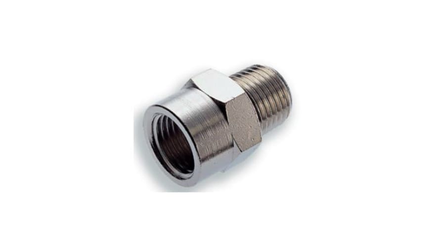 Norgren 15 Series Straight Fitting, R 1/8 Male to G 3/8 Female, Threaded Connection Style, 150231838