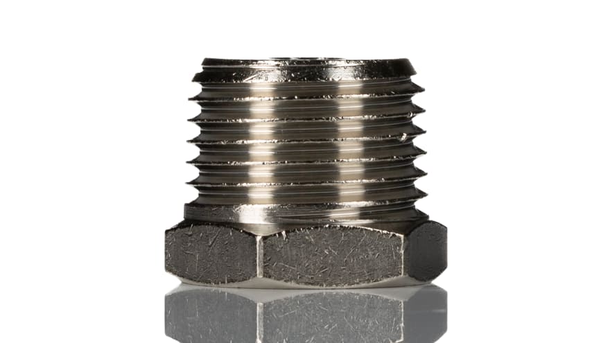 Norgren 15 Series Straight Threaded Adaptor, R 1/2 Male to G 1/8 Female, Threaded Connection Style
