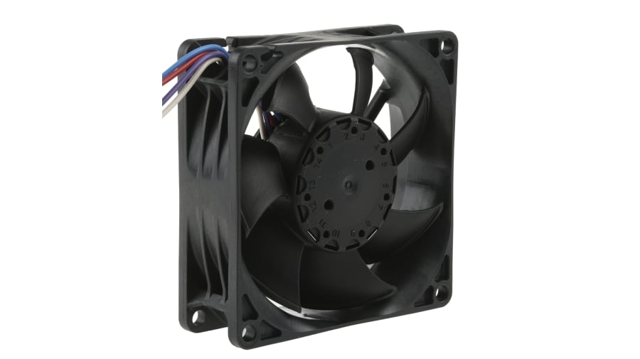 ebm-papst 8450 Series Axial Fan, 12 V dc, DC Operation, 82m³/h, 3.6W, 80 x 80 x 25mm – Model: 8452/2HHP