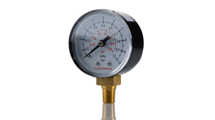 IMI Norgren Analogue Analogue Positive Pressure Gauge 10bar Bottom Entry, 18-015-027, 0bar min.