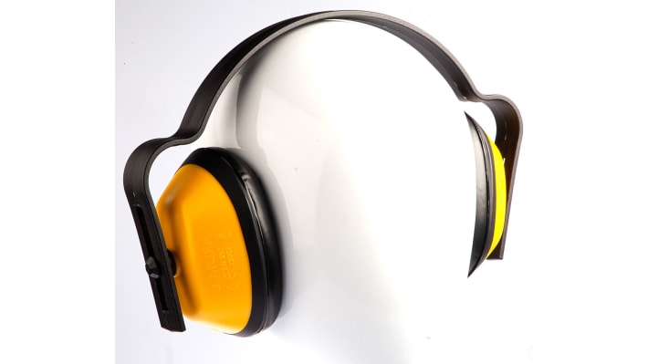 JSP J Muff Ear Defender with Headband, 25dB, Black, Yellow – Model: AEA000-010-200