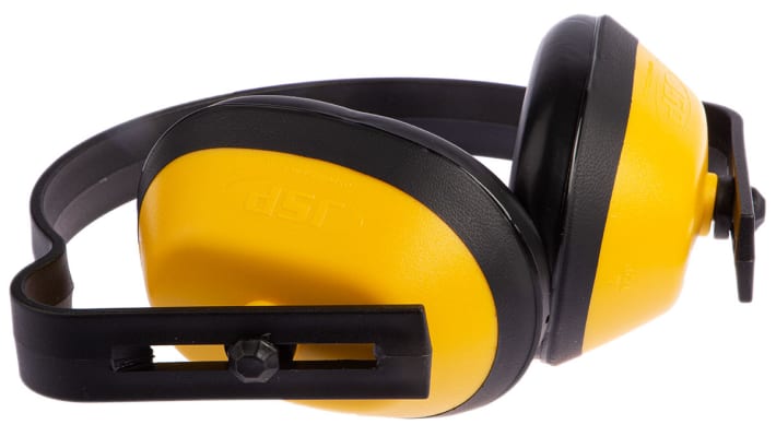 JSP J Muff Ear Defender with Headband, 25dB, Black, Yellow – Model: AEA000-010-200