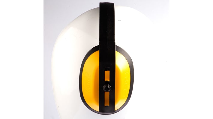 JSP J Muff Ear Defender with Headband, 25dB, Black, Yellow – Model: AEA000-010-200