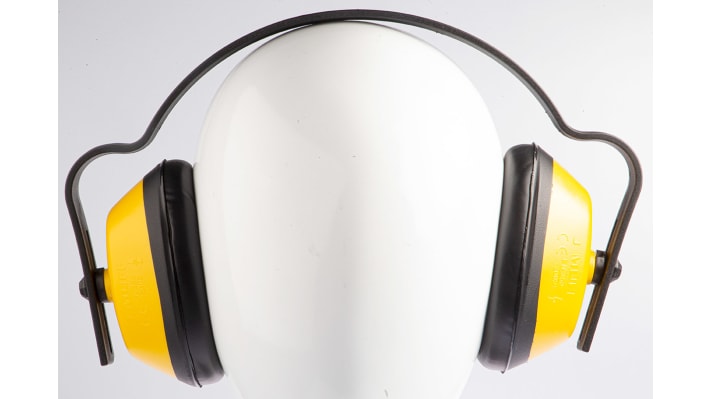 JSP J Muff Ear Defender with Headband, 25dB, Black, Yellow – Model: AEA000-010-200