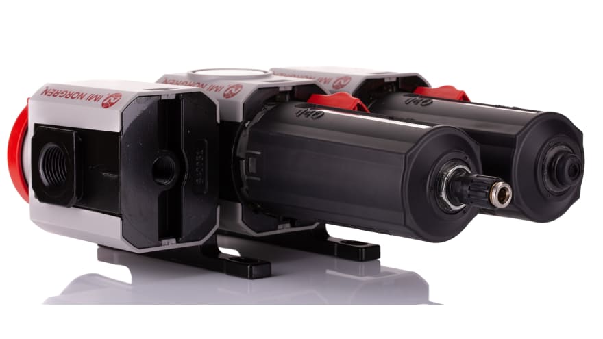 IMI Norgren G 1/2 FRL, Automatic Drain, 40μm Filtration Size - With Pressure Gauge – Model: BL84-401G