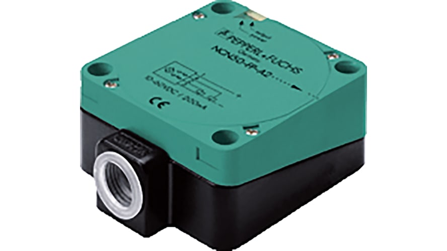 NCB40-FP-A2-P1, Pepperl + Fuchs Inductive Block-Style Proximity Sensor, 40 mm Detection, PNP Output, 10 → 60 V, IP68 – Model: NCB40-FP-A2-P1