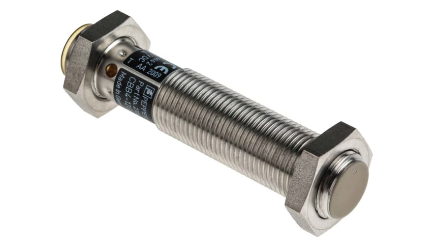 CBB4-12GH60-E2-V1, Pepperl + Fuchs Capacitive Barrel-Style Proximity Sensor, M12 x 1, 4 mm Detection, PNP Output, 10 → 36 V dc, IP65 – Model