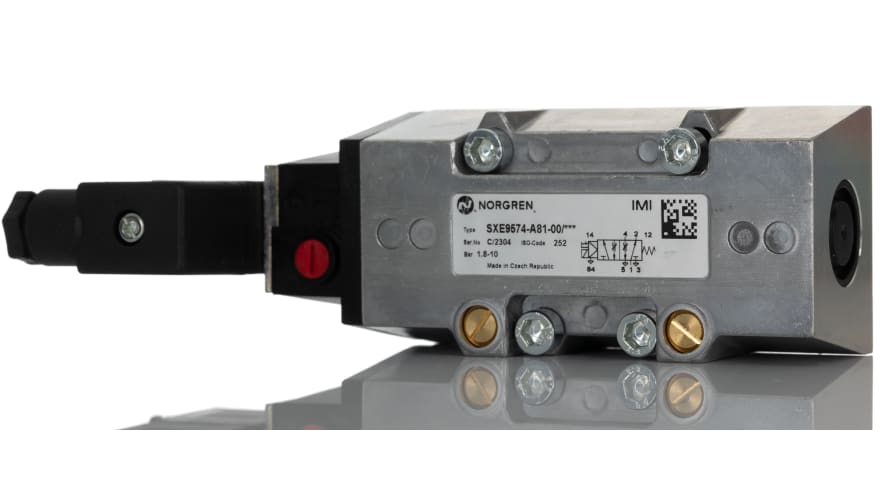 Norgren 5/2 Pneumatic Solenoid Valve - Solenoid/Spring SXE Series 110V ac – Model: SXE9574-A81-00/110VAC