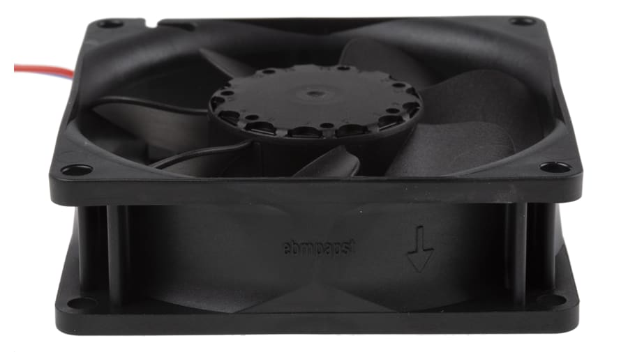 ebm-papst 8400 N Series Axial Fan, 12 V dc, DC Operation, 69m³/h, 2W, 167mA Max, 80 x 80 x 25mm – Model: 8412NG