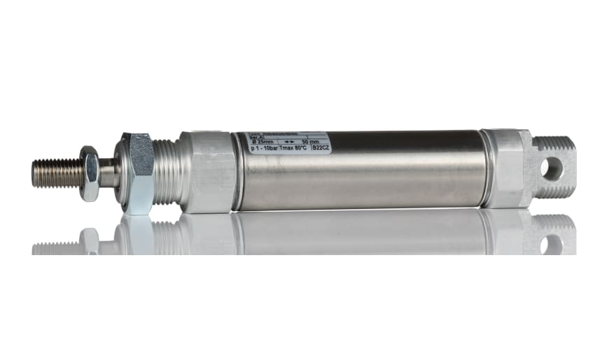 Norgren Pneumatic Piston Rod Cylinder - 25mm Bore, 80mm Stroke, RT/57210/M/25 Series, Double Acting – Model: RT/57225/M/80