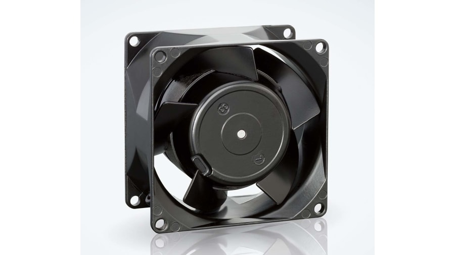 ebm-papst 8000 V Series Axial Fan, 230 V ac, AC Operation, 50m³/h, 12W, 52mA Max, IP20, 80 x 80 x 38mm – Model: 8550VW