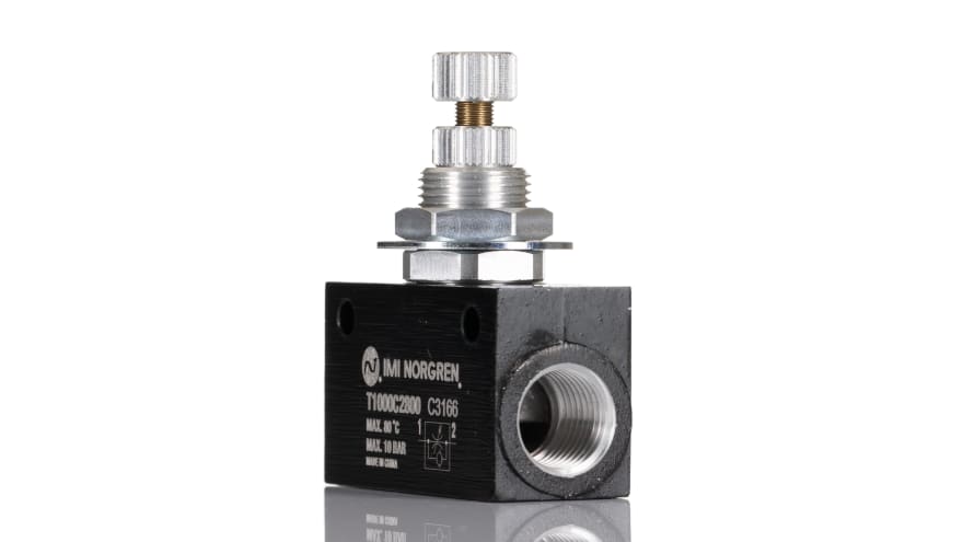 Norgren T1000 Series Threaded Flow Regulator, G 1/4 Female Inlet Port x G 1/4 Female Outlet Port – Model: T1000C2800