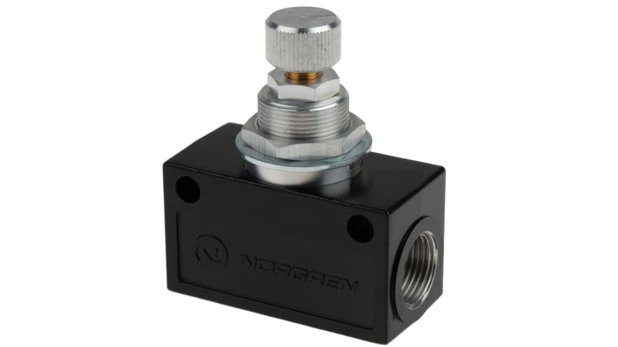 Norgren T1000 Series Threaded Flow Regulator, G 3/8 Female Inlet Port x G 3/8 Female Outlet Port – Model: T1000C3800
