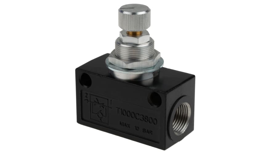 Norgren T1000 Series Threaded Flow Regulator, G 3/8 Female Inlet Port x G 3/8 Female Outlet Port – Model: T1000C3800