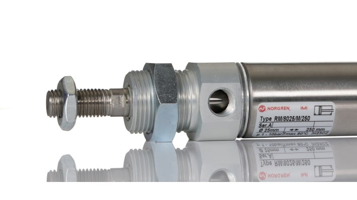 IMI Norgren Pneumatic Roundline Cylinder - RM/8000, 25mm Bore, 250mm Stroke, RM/8000/M Series, Double Acting – Model: RM/8025/M/250
