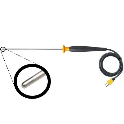 FLUKE 80PK-22 SureGrip Immersion Temperature Probe, Type-K Thermocouple for use in Liquids and Gels, Measurement Range -40°C to 1090°C