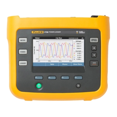 FLUKE 1738/INTL Three-Phase Power Logger for Energy and Power Surveys, Recording  Trend/Waveform Snapshots + RMS Profile, Log Voltage/Curren
