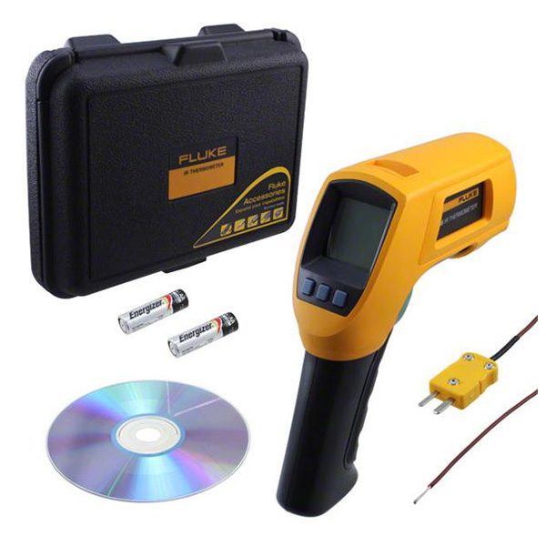 FLUKE 566 Two-In-One Infrared and Contact Thermometer, Infrared Temperature Range -40°C to 650°C, Compatibility with K-Type Thermocouple
