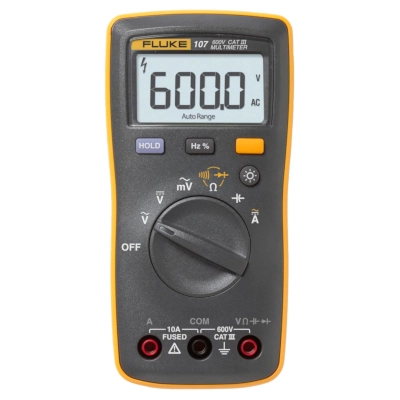 FLUKE FLK-107/I400E ESP Fluke 107 Palm-Sized Digital Multimeter, AC/DC Voltage 600V, AC Millivolts 600mV,AC/DC Current 10A, with Fluke i400E