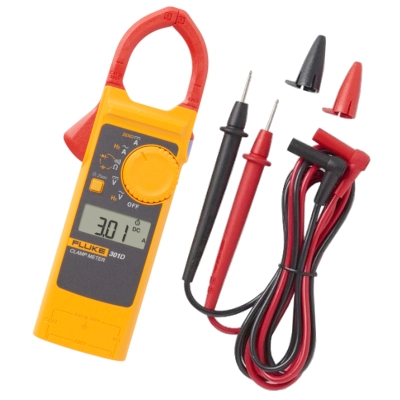 FLUKE 301D/APC Clamp Meter, AC/DC Current 600A, AC/DC Voltage 600V, Jaw Opening 34mm, Backlight Display