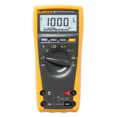 FLUKE 179 EJKCT True-RMS Digital Multimeter, AC/DC Voltage 1000V, DC Millivolts 600mV, AC/DC Current 10A, Built-in Thermometer, Backlight Di
