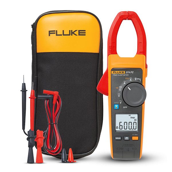 FLUKE 375 FC True-RMS Wireless AC/DC Clamp Meter, Measures AC/DC 1000V/600A, Resistance to 60kΩ, 500mV DC Frequency to 500Hz, Fluke Connect 