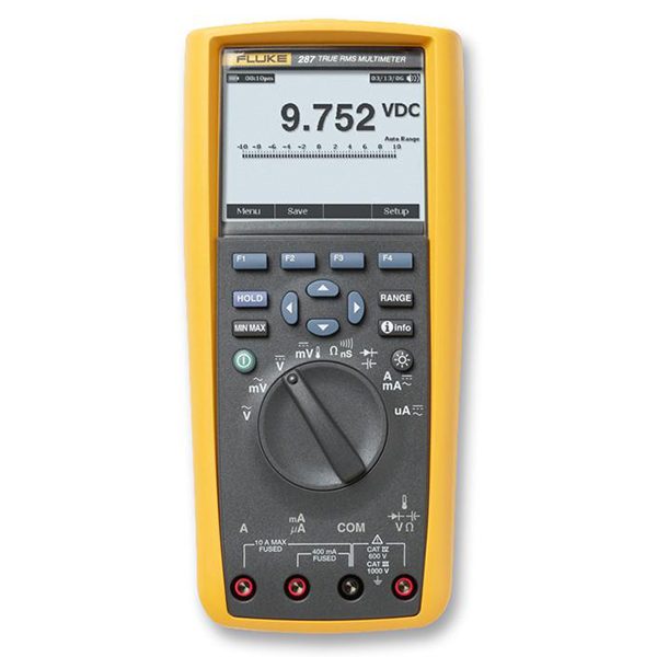 FLUKE 287 True-RMS Electronics Logging Multimeter with Trend Capture, Logging and Graphing Capabilities, AC/DC Voltage 1000V,AC/DC Current 1