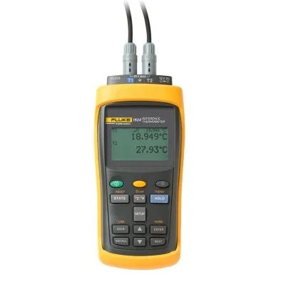 FLUKE 1524-P3-256 Reference Thermometer, Measure/Graph/Record 3 Sensor Types with One Tool, PRTs/Thermocouples/ Thermistors, 2 Channels, Bun