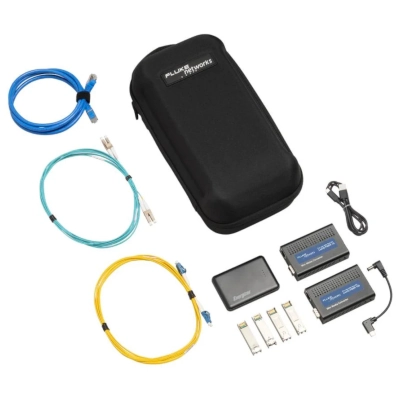 FLUKE FMC-10G Fiber Media Converter Kit, Includes 10Gb/s and 1Gb/s Fiber Media Conveters/Power Bank/SFPs/ Fiber Cords, Compatible with LinkI