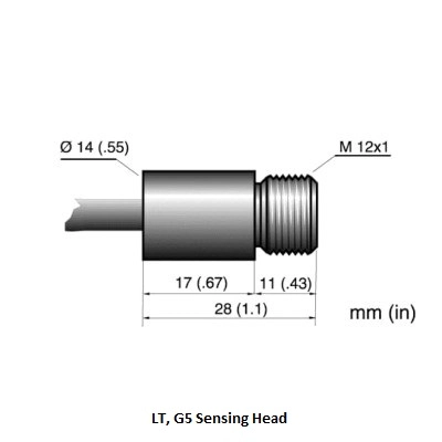 FLUKE RAYMI302LTSCB8 Miniature Infrared Sensing Head, 8m (26ft) Cable, Optical Resolution 2:1, Temperature Range -40°C to 600°C, Standard Se