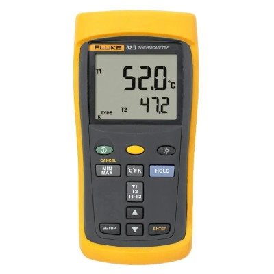 FLUKE 52-2 50HZ Dual Input Digital Thermometer, Measures J/K/T/E Type Thermocouples