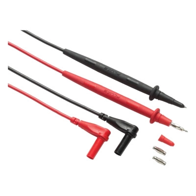 FLUKE TL76 2mm/4mm Test Lead Set, One Pair (Red, Black) 1.4m Silicone Test Leads with Right Angle Shrouded 4mm Banana Plugs, Removable Lante
