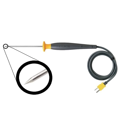 FLUKE 80PK-25 SureGrip Piercing Temperature Probe, Type-K Thermocouple for use in Liquids/Gels/Soft and Semi Hard Materials, Measurement Ran