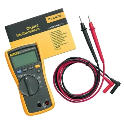 FLUKE 114/APAC True-RMS Multimeter for Go/No-Go Testing, AC/DC Voltage 600V, AutoVolt Automatic AC/DC Voltage Selection 600V, Display 6000 C