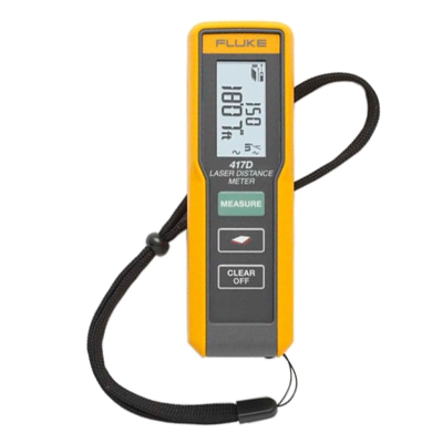 FLUKE 417D Laser Distance Meter, Working Range 40m(131 ft.), Accuracy ±2mm, 2-line Illuminated LCD Screen, One-touch Control, Area Measureme