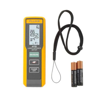 FLUKE 417D Laser Distance Meter, Working Range 40m(131 ft.), Accuracy ±2mm, 2-line Illuminated LCD Screen, One-touch Control, Area Measureme