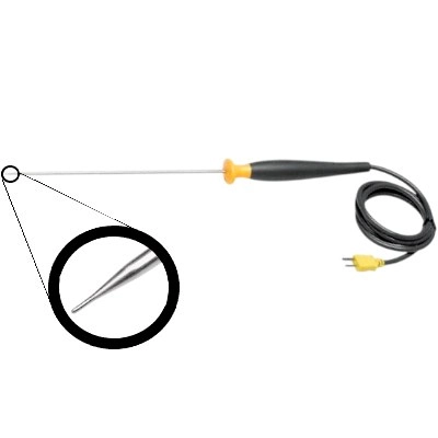 FLUKE 80PK-26 SureGrip Tapered Temperature Probe, Type-K, for use in Air/Non-Caustic Gas/Surface Application Measurement Range -40°C to 816°